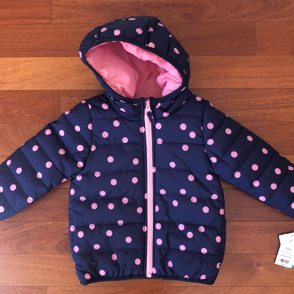 Carter’s Midweight Water Resistant Hooded Packable Puffer Jacket